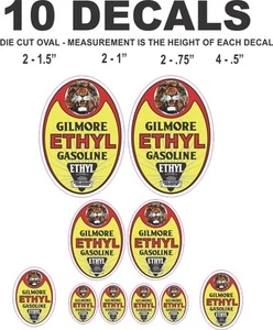 10 decalcomanie in vinile benzina etilica Gilmore - Foto 1 di 1