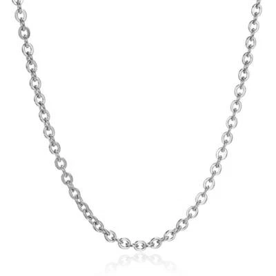 CATENINA 70cm COLLANA COLORE ARGENTO CHIARO CON MOSCHETTONE SILVER DONNA  - Immagine 1 di 3