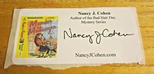 Nancy J. Cohen Misterio Autor Autografiado 2X4 Libro "Asesinato por Manicura" - Imagen 1 de 2