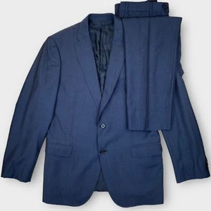 Traje Armani Collezioni Para Hombres Línea M Azul Marino A Rayas 2 Botones Lana 2 piezas - 40R / 32W - Imagen 1 de 13