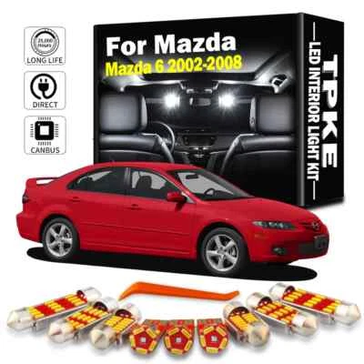 Kit de 12 luces LED interiores de cúpula mapa maletero Canbus para Mazda 6 GG GY 2002-2008 Foto 1 de 4