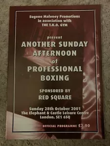 2001 Gary Logan Vs Hussain Osman Southern titolo programma boxe: boxe: firmato - Foto 1 di 4