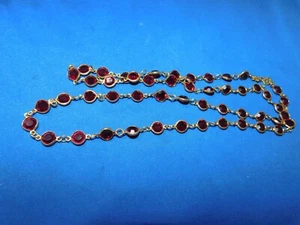 COLLANA VINTAGE CRISTALLO ROSSO AUSTRIACO 34" - Foto 1 di 5