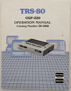 TRS-80 CGP-220 Ink Jet Printer Operation Manual Only Cat# 26-1268; Radio Shack - Picture 1 of 7