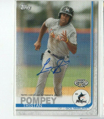  2019 Topps Pro Debut Tristan Pompey Auto MARLINS - Image 1 of 1