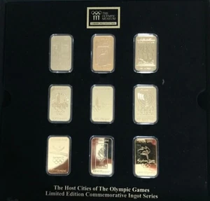 2012 LIMITED EDITION CITIES OF THE OLYMPICS PROOF 24 CARAT GOLD LAYERED INGOTS - Picture 1 of 67