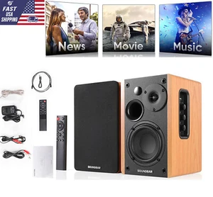 Altavoces activos de estantería Bluetooth con subwoofer de alta fidelidad + control remoto para cine en casa EE. UU. - Imagen 1 de 12