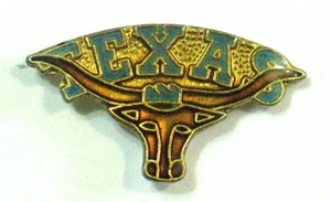 Long Horn Texas Steer Cow Skull Pin, Anstecknadel, Tie Tack - Bild 1 von 2