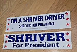 2-1976 SARGENT SHRIVER para Presidente PEGATINAS PARACHOQUES - "Shriver Driver" - Imagen 1 de 5