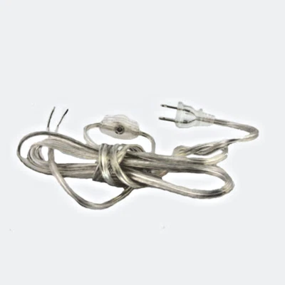 SATCO 8' Silver cord with line switch TR-2858