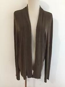 BETTINA RIEDEL New York Vintage Open Drape Cardigan Topper Olive-Brown Size S - Picture 1 of 12