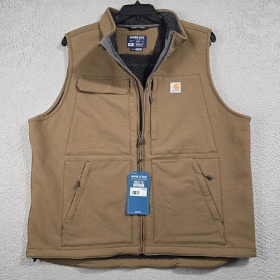 Carhartt Sherpa Vest Mens Extra Large XL Brown OUTDOOR Rain Lightweight NWT - Image 1 of 4
