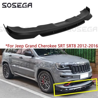 Parachoques delantero negro mate divisor de labios para Jeep Grand Cherokee SRT SRT8 2012-2016 Foto 1 de 4
