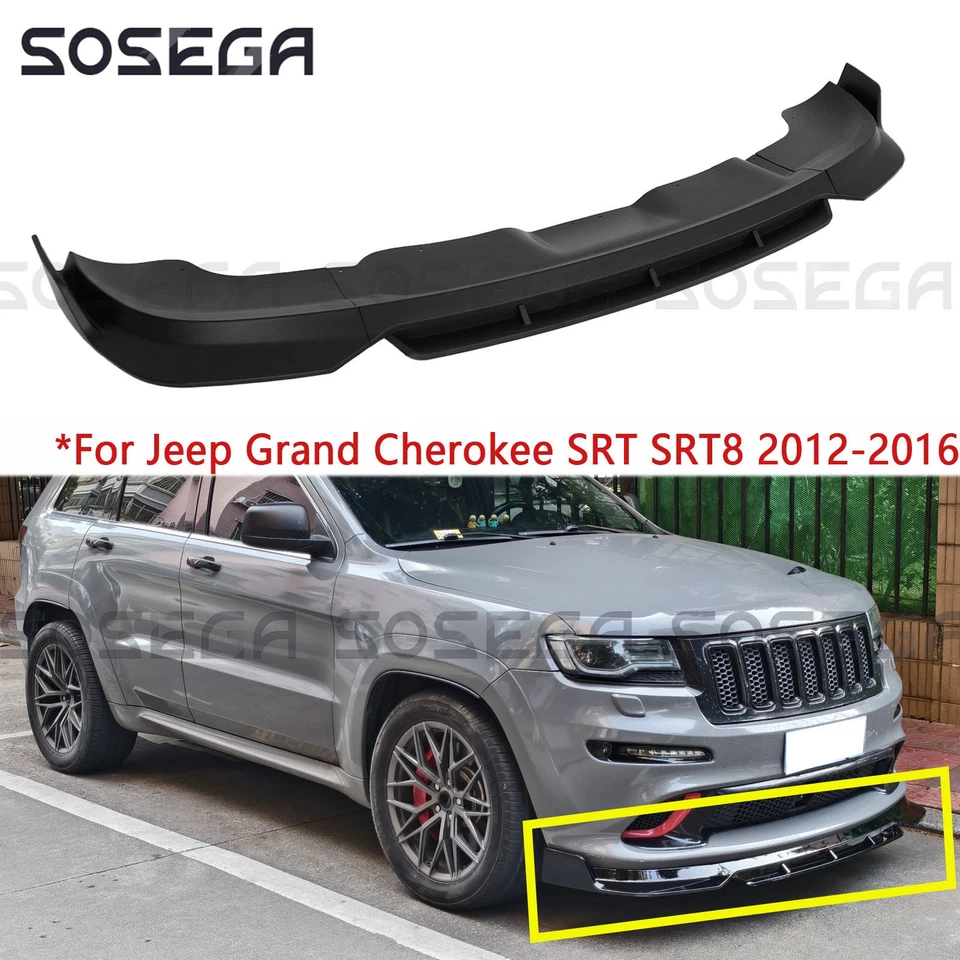 Parachoques delantero negro mate divisor de labios para Jeep Grand Cherokee SRT SRT8 2012-2016 Foto 1 de 4