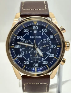 Orologio Uomo Citizen Avion Cronografo Eco-Drive Quadrante Blu CA4213-18L #80 - Foto 1 di 13