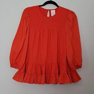 Cinq a Sept Adeline top in Fire Coral Sz M NWT - Picture 1 of 12