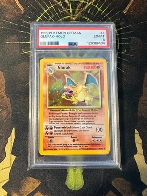 Pokemon German Charizard Glurak 4/102 Base Set Holo Vintage PSA 6 - Image 1 of 2
