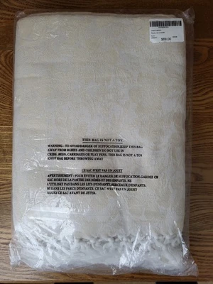 April Cornell tablecloth ecru peony jacquard 60x90, seats 6-8  original package - Image 1 of 2