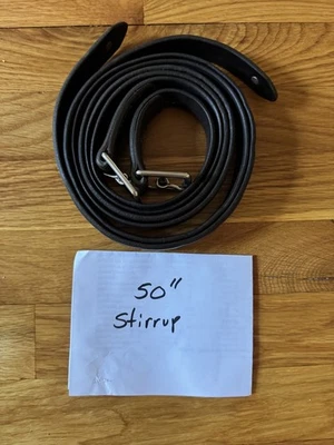 50” long - stirrup leathers, brown, 1 inch wide, double stitched , soft leather  - Image 1 of 4