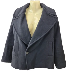 Nili Lotan Damen Marineblau Wolle Cropped Pea Mantel Größe 6 - Bild 1 von 5