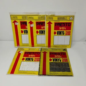 Vintage Presto Vinyl Kunststoff Buchstaben Helvetica verschiedene Größen Menge 5 versiegelt - Bild 1 von 6