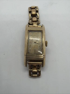 RARO 1940'S WALTHAM CURVEX 45mm TODO ORIGINAL MOSTRADOR CAIXA CURVA PREENCHIDA COM OURO 10K SEM RESERVA - Imagem 1 de 4