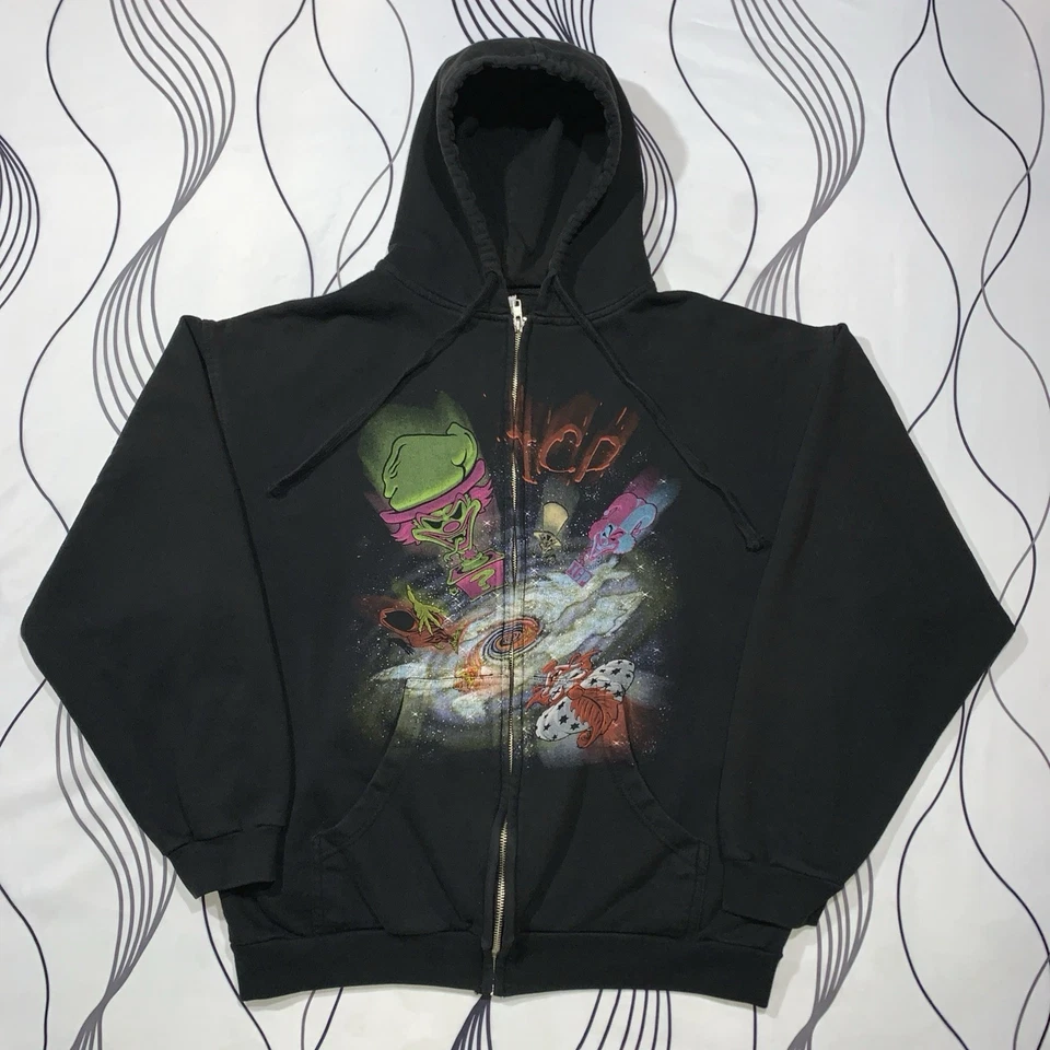 Sudadera con capucha vintage ICP Insane Clown Posse con cremallera grande y2k 2008 negra Galaxy AOP Foto 1 de 4