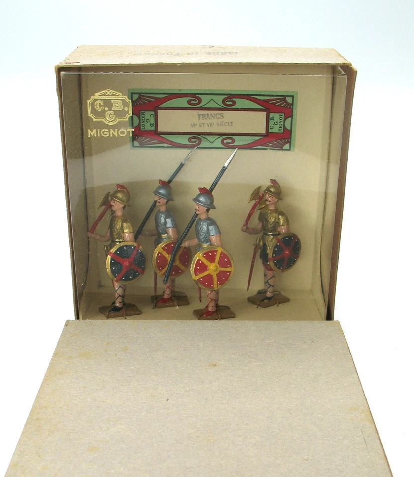 CBG Mignot Francs Frankish Foot Soldiers 1950 Nuevo de Lote Antiguo Hecho en Francia 1:32 g Foto 1 de 4
