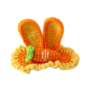 Carrot Rabbit Ears Hair Slide Crocheted Hair Clip Versatile Hairpin Decorations - Picture 1 of 8