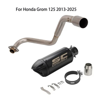 For Honda Grom 125 2013-2025 Slip On Exhaust System Pipe Kits Muffler Tail Pipe Foto 1 de 4