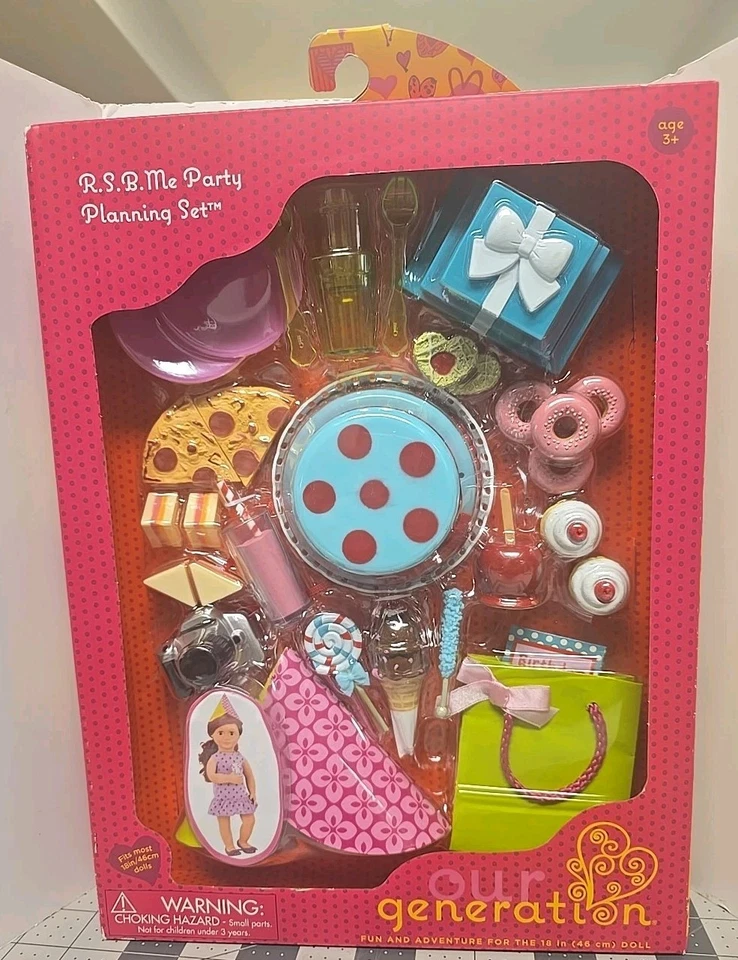 Наше поколение R.S.B мне вечеринки планирования день рождения набор для 18» куклы новый в коробке торт + - Изображение 1 из 1
