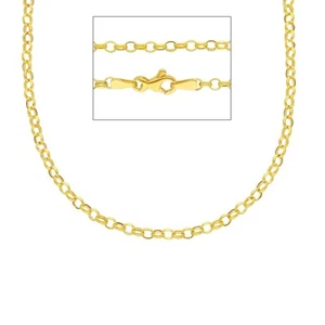 CATENA IN ORO GIALLO 18K, MAGLIA ROLO, CERCHI, SPESSORE 2 MM, 40-45-50-60 CM - Picture 1 of 3