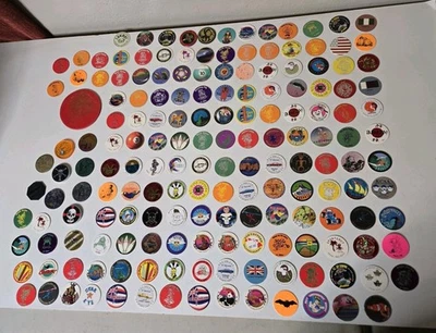 Pogs Slammers Milk Caps Lot Of Over 100+ Pieces Mixed Vintage Game Pieces - Image 1 of 4
