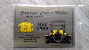 Daytona Trophy Carnival Cruise Nights Plaque May 1989 Peabody MA - Picture 1 of 2