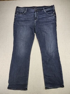 Silver Jeans Co. Women's SZ22/L33 Elyse Slim Boot Cut Dark Wash Denim Jeans - Picture 1 of 6