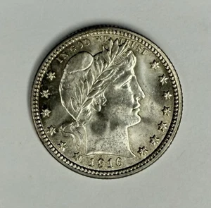 1916 D Barber Quarter BU+++ 🌐FROSTY WHITE BRILLIANT UNCIRCULATED COIN‼️ - Picture 1 of 2