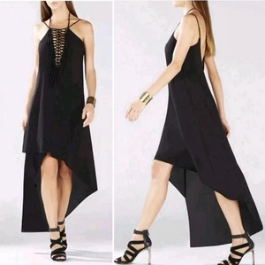 BCBG MAZAZRIA Vestido Danita para Mujer Talla M Negro, Ligero con Tirantes Finos - Imagen 1 de 18