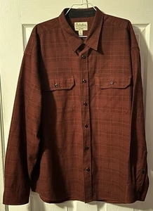 Cabela’s Maroon Button Down Dual Pocket Long Sleeve 100% Polyester Shirt 2XL Reg - Picture 1 of 4
