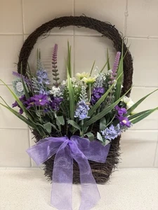 Nicole’s Vintage Botanical Basket Door Decor, Wreath, New With Tag - Picture 1 of 12
