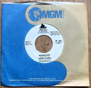 Foster Sylvers”Misdemeanor”1973 O.G U.S Promo Funk Soul Vinyl 45 Mono/Stereo - Picture 1 of 2