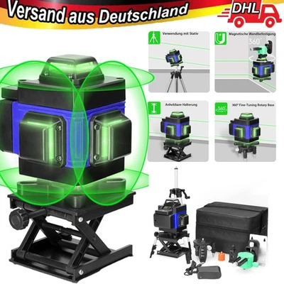16 Line Laser Level 4D 360 Grad Wasserwaage Selbstnivellierend Kreuzlinienlaser - Bild 1 von 4