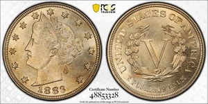 1883 PCGS MS66 No Cents Liberty V Nickel - Picture 1 of 3