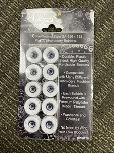Pre Wound White Bobbins By Polystar Style SA-156 Or 15J - Picture 1 of 1