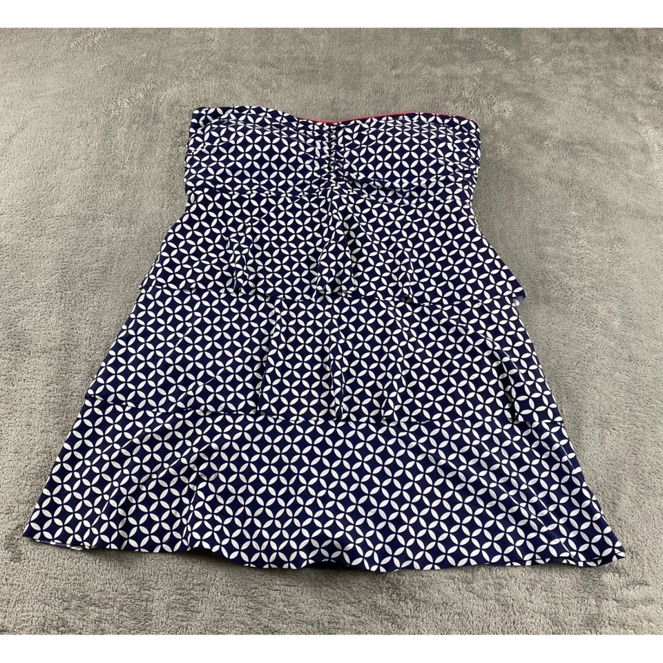 Túnica Beach House azul marinho branco geométrico sem alças tamanho 10 nova sem etiquetas - Imagem 1 de 4