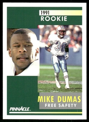 1991 Pinnacle Mike Dumas Rookie Houston Oilers #286 - Image 1 of 2