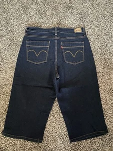 Jeans Levis 14 perfettamente dimagrante gamba Capri elasticizzato blu scuro denim Capris - Foto 1 di 8