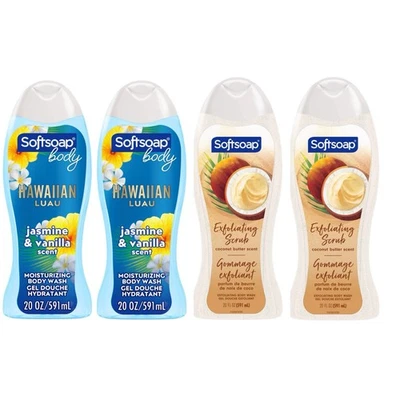4 упаковки мягкое мыло для тела — кокосовое масло и гавайская жасминовая ваниль луау, 20 унций - Изображение 1 из 4