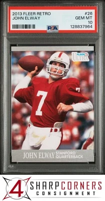 2013 FLEER RETRO #26 JOHN ELWAY HOF POP 3 PSA 10 - Image 1 of 3