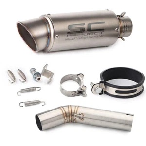 Slip On For Suzuki GSXR600 GSX-R 750 2006-207 Exhaust Set 51mm Muffler Mid Pipe - Picture 1 of 3
