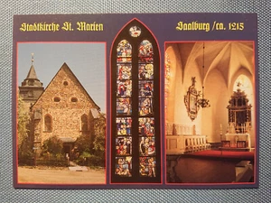 Old Postcard Ak City Church Pcs Marien Saalburg Chorfenster - Picture 1 of 2